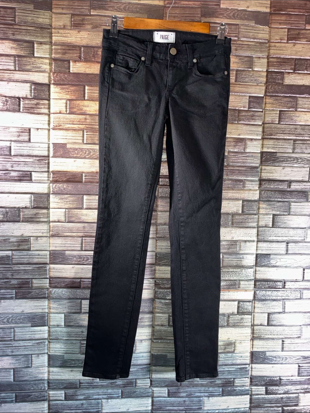 EUC PAIGE Black Peg Skinny 24 Jeans